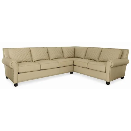 Two Piece Sectional Sofa with Quilted Detail